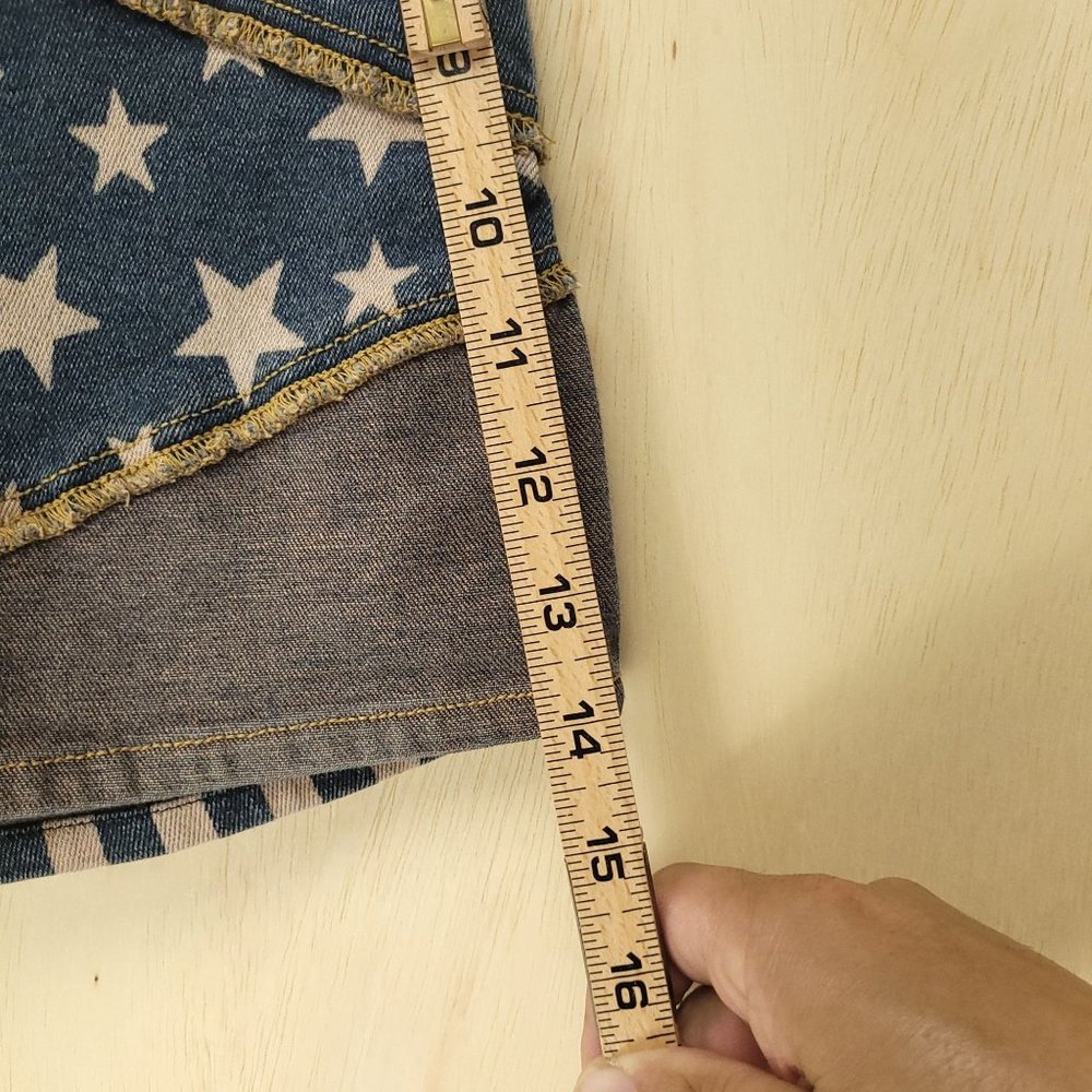 Stars and Stripes Jean Denim Shorts - 5/6 - Picture 8 of 11